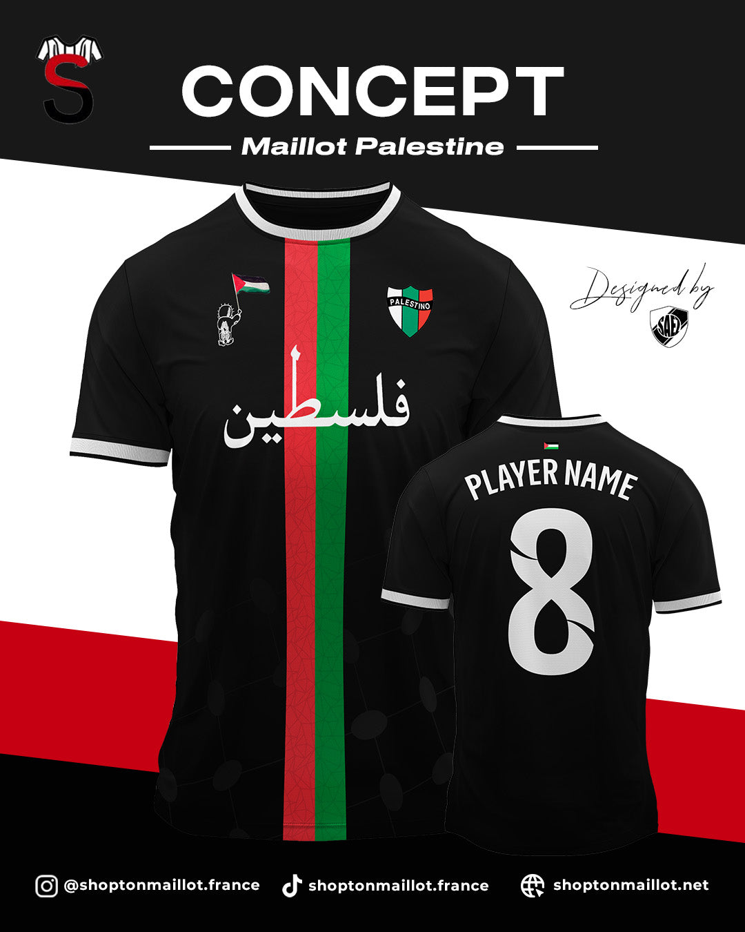 Maillot Concept Palestine Black édition limitée Express